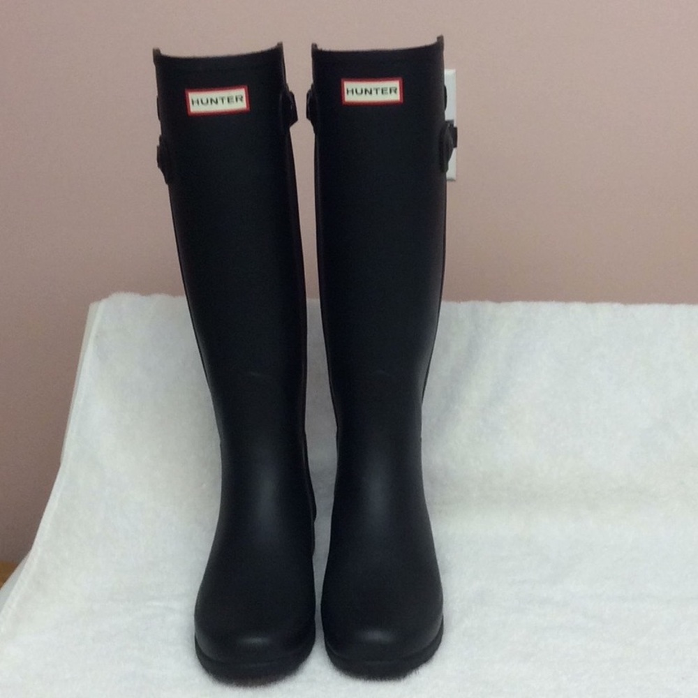 Hunter back strap tall rain boot